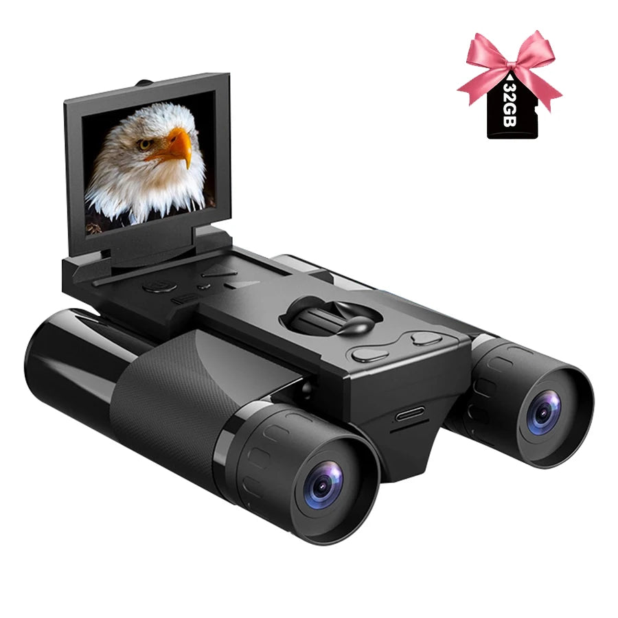 DT10 Camera and Video Binoculars Black HD Powerful, Suitable for Home Video Outdoor Camping Hunting Bird Watching