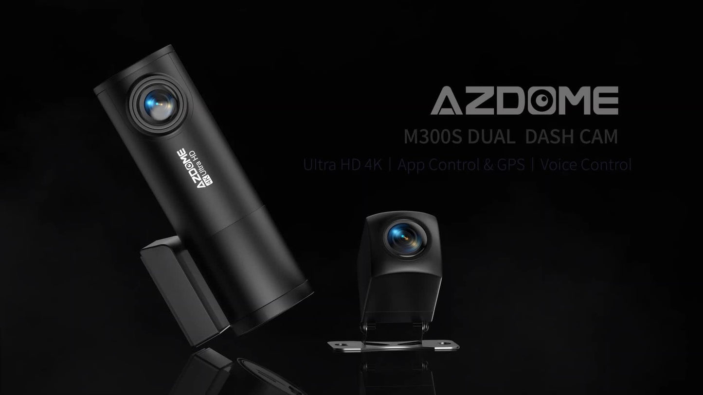 AZDOME 4K+1080P Dual Dashcam Wifi 6 GPS Front and Rear Recorder Camera ADAS 64GB