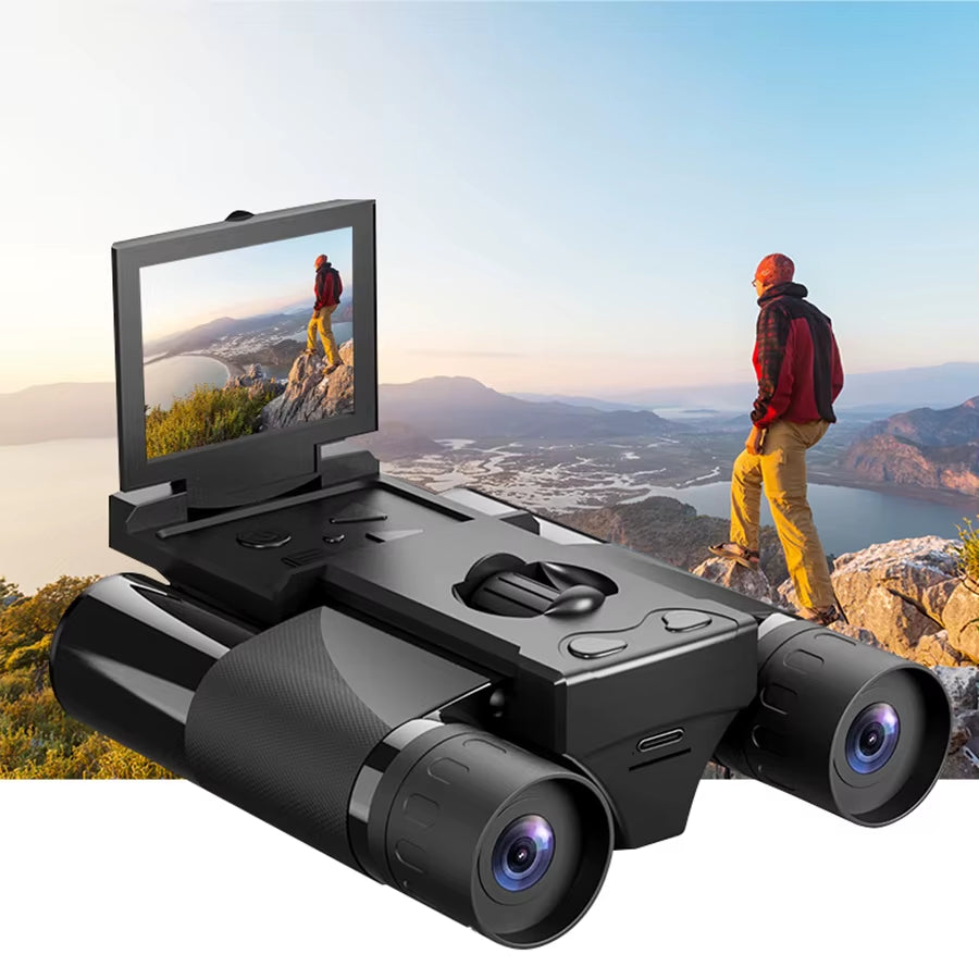 DT10 Camera and Video Binoculars Black HD Powerful, Suitable for Home Video Outdoor Camping Hunting Bird Watching