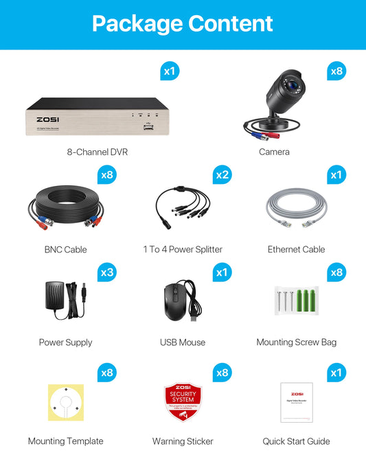 8CH CCTV System H.265+ 5MP Lite HD-TVI DVR Kit 8 1080P 2MP Home Security Outdoor Night Vision Camera Video Surveillance Kit