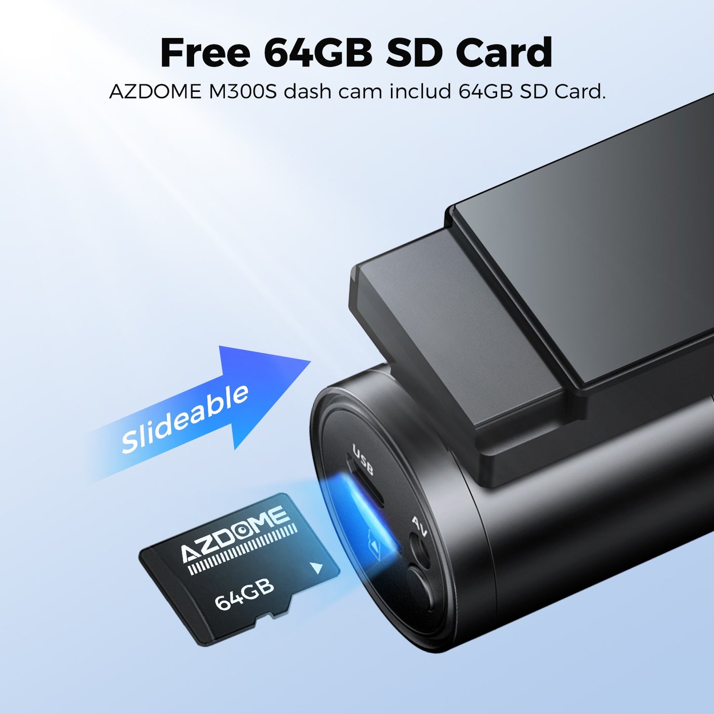 AZDOME 4K+1080P Dual Dashcam Wifi 6 GPS Front and Rear Recorder Camera ADAS 64GB