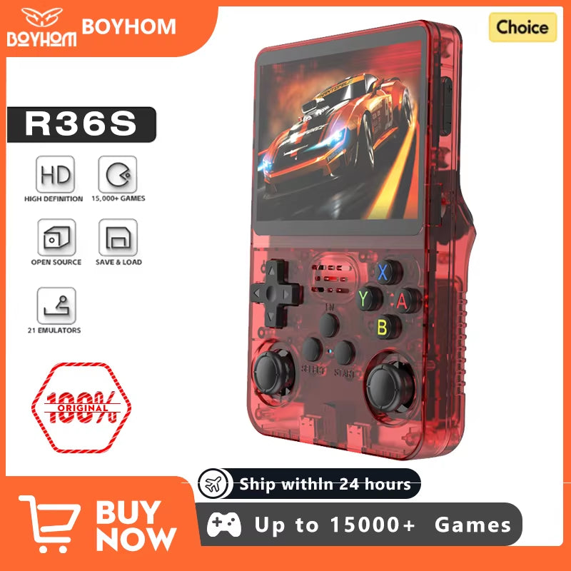 NEW R36S Retro Video Game Console Linux System 3.5 Inch IPS Screen Portable Pocket Player 64GB 128G Games Best Kids Gifts