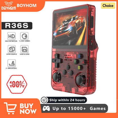 NEW R36S Retro Video Game Console Linux System 3.5 Inch IPS Screen Portable Pocket Player 64GB 128G Games Best Kids Gifts