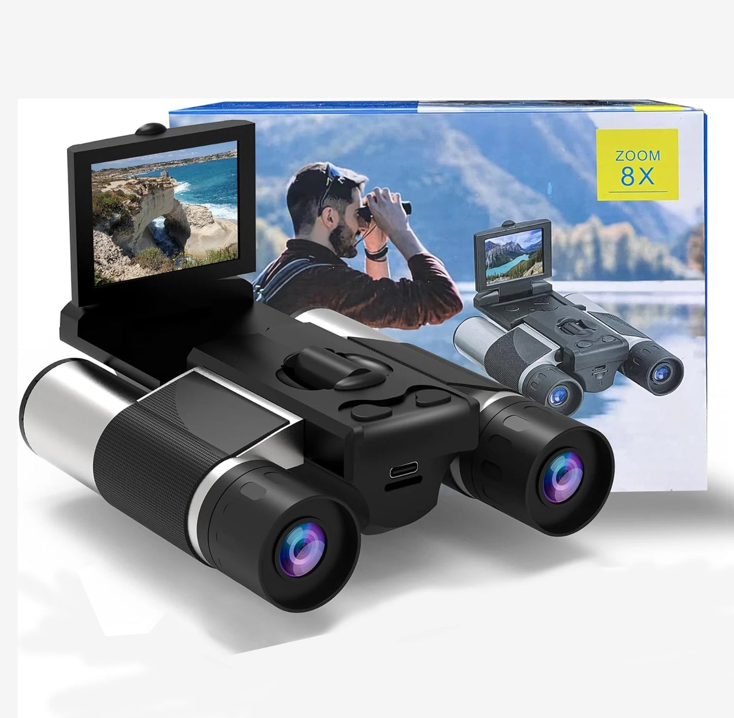 DT10 Camera and Video Binoculars Black HD Powerful, Suitable for Home Video Outdoor Camping Hunting Bird Watching