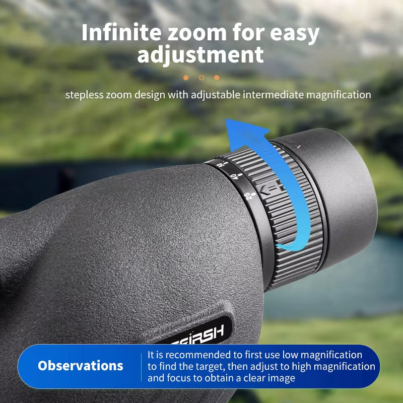 Transparent Monocular Telescope, Variable Frequency Monocular Telescope, Suitable for Outdoor Camping Hunting Bird Watching