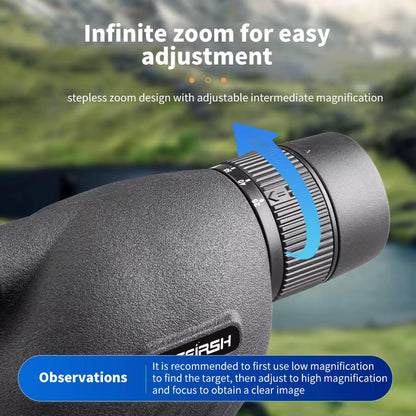 Transparent Monocular Telescope, Variable Frequency Monocular Telescope, Suitable for Outdoor Camping Hunting Bird Watching