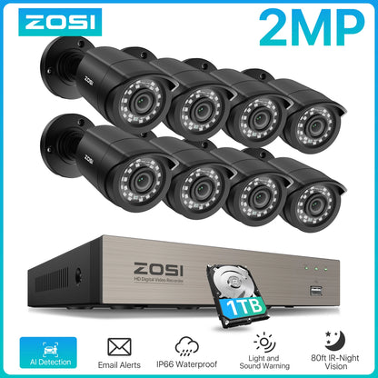 8CH CCTV System H.265+ 5MP Lite HD-TVI DVR Kit 8 1080P 2MP Home Security Outdoor Night Vision Camera Video Surveillance Kit