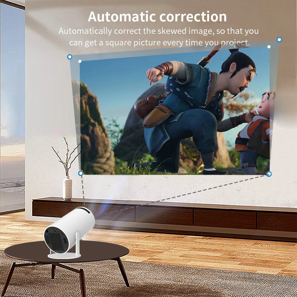 Portable Smart Projector, 1080P HD Auto Focus, Mini Projector for Home Theater & Outdoor Camping