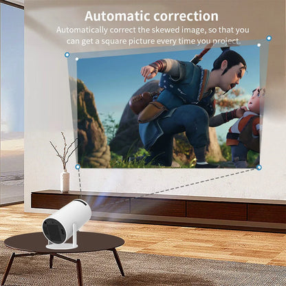 Portable Smart Projector, 1080P HD Auto Focus, Mini Projector for Home Theater & Outdoor Camping