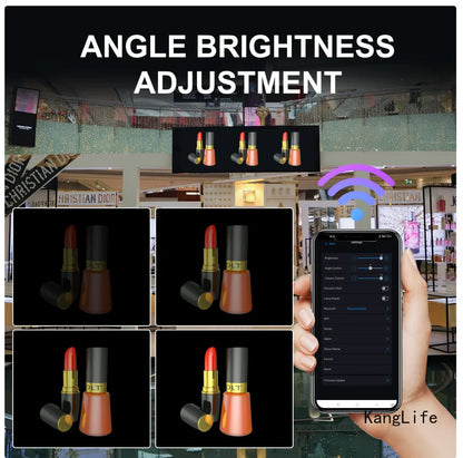 3D Hologram Projector Fan Remote Wifi Control 25-100Cm Commercial Advertise Display Hologram Projector Transmit Picture Video