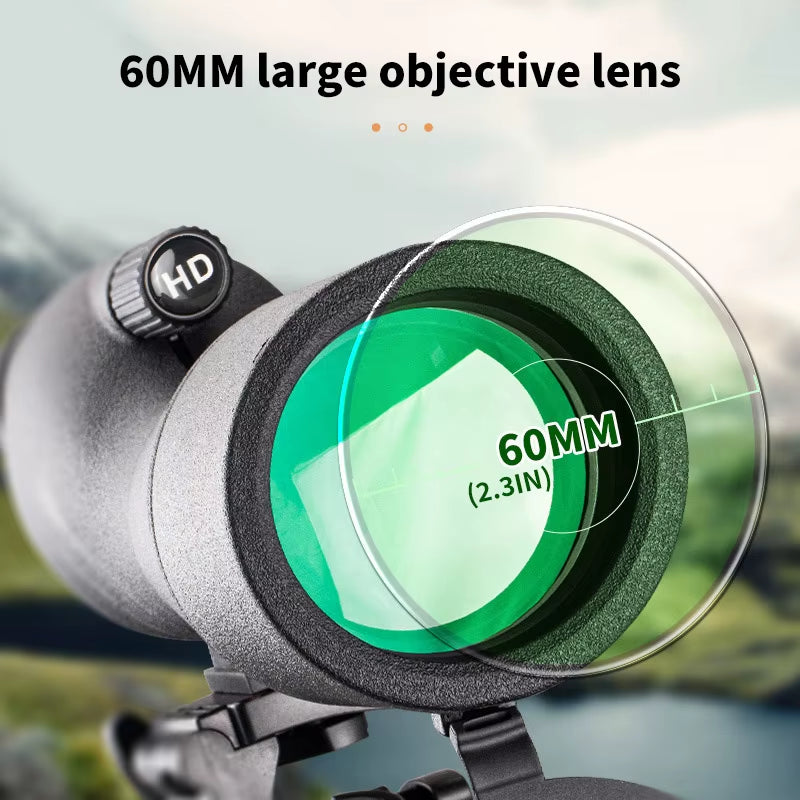 Transparent Monocular Telescope, Variable Frequency Monocular Telescope, Suitable for Outdoor Camping Hunting Bird Watching
