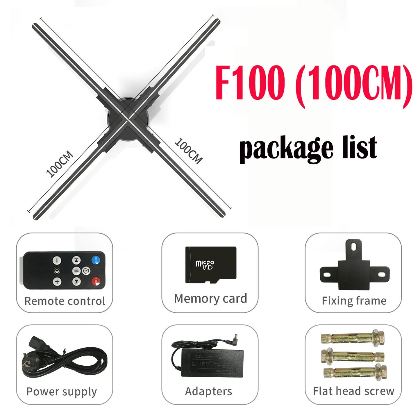 3D Hologram Projector Fan Remote Wifi Control 25-100Cm Commercial Advertise Display Hologram Projector Transmit Picture Video