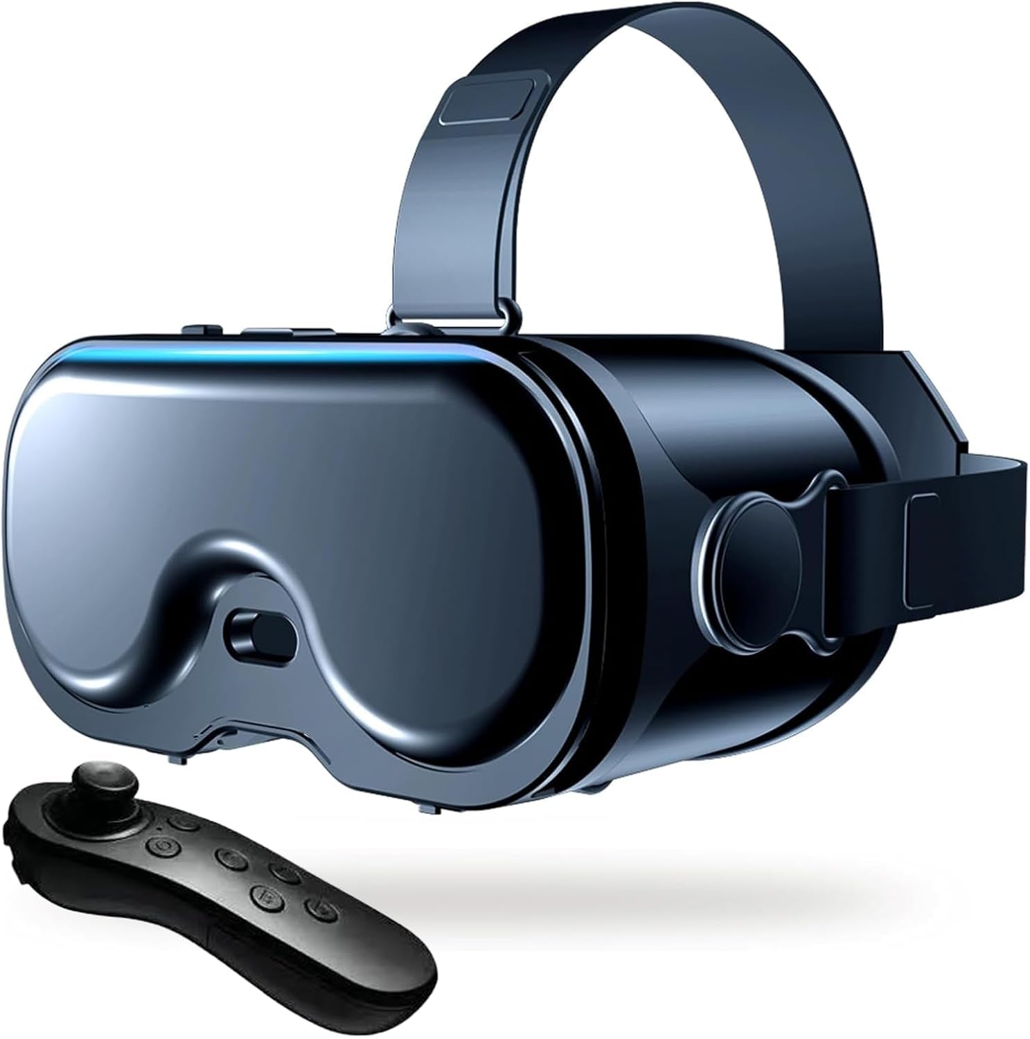 VR Headset for Phone, Virtual Reality Headsets with Anti-Blue Eyes Protected HD Lenses & Touch Keys for Iphone/Android 5-7 Inch Smartphones
