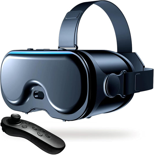 VR Headset for Phone, Virtual Reality Headsets with Anti-Blue Eyes Protected HD Lenses & Touch Keys for Iphone/Android 5-7 Inch Smartphones